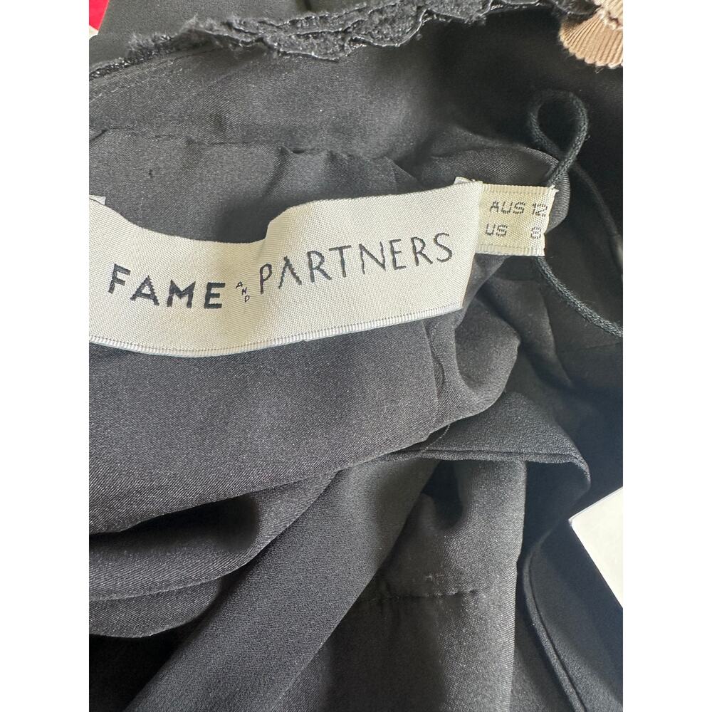 Fame and Partners MC180 Black Lace Bodice Maxi Dress Size 8 V Neck Formal NWT - Picture 9 of 13